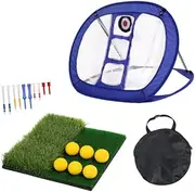 Golf Practice Net, Golf Hitting Nets with Target Mat Golf Swing Training Net Golf Netting for Indoor Outdoor Use, Chipping