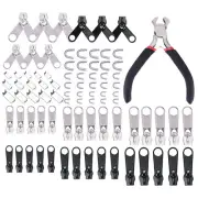 85Pcs/lot Zinc Alloy Tent Jeans Bag Fix Zipper Zip Slider Repair Instant DIY Set