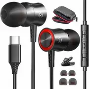 USB C Headphones, In-Ear Headphones for Samsung S23 Ultra S22 S21 S20 FE A54 A34 A33 5G USB C Earphones Wired with Microphone Type C Headphones for iPad Pro/Air 5 Google Pixel 6a 7 Pro OnePlus 11 Pro