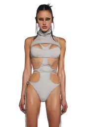 [DARKER WAVS] Downbeat Strappy Bleached Bodysuit
