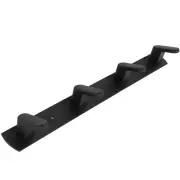(Black 4 Hooks)Simple Space Aluminum Row Hooks Wall Mounted Hook For Kitchen US