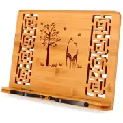 Bamboo Cookbook Stand Holder for Tablet/Textbook Holder/Hollow Bookrest
