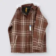 Carhartt Men's Relaxed Fit Sherpa-Lined Flannel Plaid Jacket Size Medium