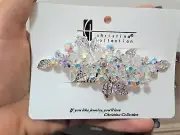 Crystal Rhinestone Hair Comb Stick Silver Clear AB Wedding Bridal Bead Leaf