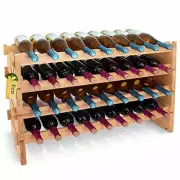 SereneLife SLWMDSF200 36 Bottle Stackable Modular Wine Rack - 33.5” x 10” x 21”