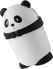 VALICLUD Lovely Panda Cartoon Trash Can Garbage Bin with Lid for Cute Design for Home Use Compact Waste Container for Desk Bedroom Office