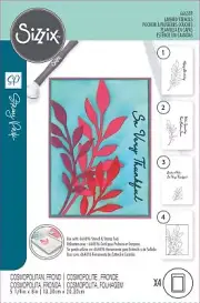 Sizzix A6 Layered Cosmopolitan Stencils By Stacey Park 4/Pkg-Frond (Pack of 1)