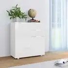 NNEVL Sideboard High Gloss White 71x35x76 cm Chipboard