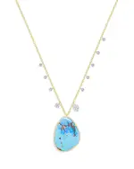 Meira T 14K White & Yellow Gold Turquoise & Diamond Dangle Pendant Necklace, 18-20
