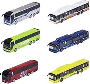 Majorette 212053159 Man City Toy Bus with Freewheel and Suspension, Metal Body, 13 cm Long, for Children from 3 Years, Pack of 1, Multicoloured