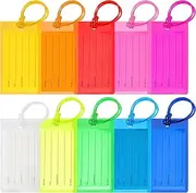 [GEHARTY] 10 Pack Luggage Tags Suitcases Plastic Travel Bag & Baggage ID Label Tags Travel Essentials (10 Pack Mixed Colors)