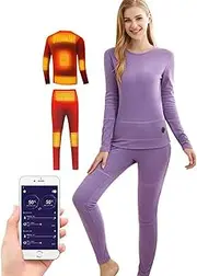 [scosao] Electric Heated Thermal Underwear set Women Men,Winter Outdoor Heating Long Underwear Thermals Top and Bottom Set