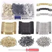 Swpeet 540Pcs Sawtooth Picture Frame Hanging Hangers Double Hole with Screws and Screwdriver, for Home Decoration Creative Picture Frame Hanging (Mixed Color)