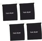 BIUDECO 4pcs Hair Dryer Carrying Bags Drawstring Storage Pouches Reusable Hair Dryer Carriers for Home Hotel and Travel Capacity Canvas Organizers Embroidered Design