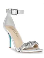 Betsey Johnson Womens 8 Erin silver sparkly Pumps Heels Shoes wedding