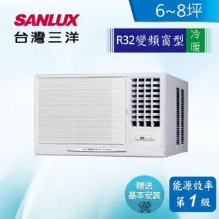 【SANLUX 台灣三洋】6-8坪變頻R32冷暖窗型右吹式(SA-R41VHR)