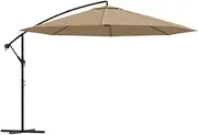 Cantilever Parasol, Banana Cantilever Overhanging Parasol Garden Parasol Hanging Umbrella Outdoor Market Umbrella Cantilever Umbrella with Aluminium Pole 350 cm Taupe