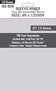 Sleeve Kings Board Game Sleeves 'Tiny Epic Compatible' (88mm x 125mm) (110 Sleeves Per Pack) Card Sleeves