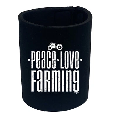Peace Love Farming - Funny Can Bottle Stubbie Novelty Gift Stubby Holder