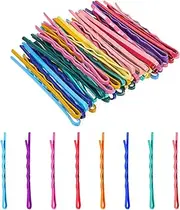 AOZUO Colorful Bobby Pins, 50pcs 2.2 Inch Mini Hair Pins Metal Hair Clips Hairpins Barrettes Accessories for Women Gilrs Buns Long Straight Curly Hair Various Hairstyles(Wavy Style)