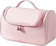 [Veki] Hangable Travel Case Compatible for Airwrap Complete Styler and Attachments, Portable Travel Storage Bag for Shark Flexstyle Air Styling & Drying System for Long Barrel, Hair Curler (Pink)