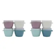 8pc Melii Luxe Snap & Go Pods Snack Food Container w/ Snap-on Lids 60z/180ml