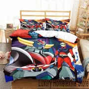 v166 Bed Sheets Goldorak Grendizer UFO Robot Bedding Set,Duvet Cover Bed Set Quilt Cover Pillowcase,King Queen Twin Size Boy Girl Adult 3-Piece Beddin