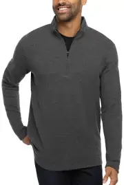TRAVIS MATHEW Cloud Waffle Quarter Zip Pullover Sweater Charcoal Grey Sz S $149