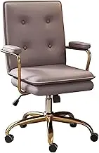 Gaming Chair with Wheels, High Back Executive Ergonomic Office Chair, Leather Armrest with Tilting Backrest,Computer Desk Chair for Home Work and Study(Dark Grey)