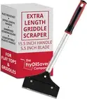 Flat Top Grill Scraper, 15.5" Long Griddle Scraper Tool, 5.5" Replaceable Blade