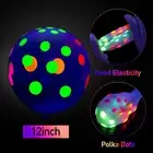 90Pcs 12” UV Neon Glow Balloons Reusable Polka Dot Blacklight DW