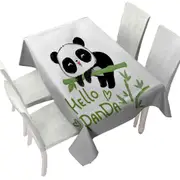 Hello Kids form an Adorable Little Panda Tablecloth
