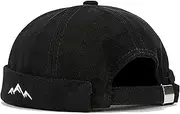 [Malaxlx] Mens Docker Hat Cap Brimless Hats Beanie Skull Cap Worker Sailor Cap Rolled Cuff Retro Adjustable