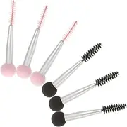 Beavorty Set of 6 Makeup Brushes Double Head Lash Brush Eyebrow Sponge for Travel Daily Use