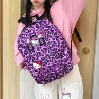 在飛比找蝦皮商城精選優惠-凱蒂貓hellokitty紫色豹紋後背包新可愛書包時尚洋氣背