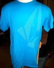 NEW NWT Volcom sz small S turquoise blue with big logo T SHIRT