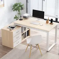 在飛比找momo購物網優惠-【AOTTO】北歐風L型轉角多功能辦公桌(書桌 電腦桌 辦公