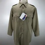 Blauer 16.5 32/33 Solid Beige Long Sleeve Police Uniform Style Shirt 8600-Z