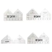 4PCS Quilting Rulers,Shaped Acrylic Sewing Ruler Quilting Templates,Sewing9699