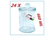 24 X Glass Candy Lolly Buffet Jar Candle Waxing Wedding Party 660ML FREE D