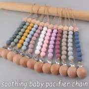 Baby Pacifier Clips Chain Silicone Beads BPA-Free Clip Holder Soother Chains