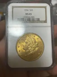 在飛比找Yahoo!奇摩拍賣優惠-1904雙鷹金幣NGC MS65