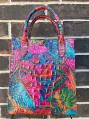 NWT Brahmin Melbourne Moira Lush Tote leaf orange pink green purple