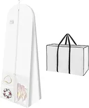 [Svaldo] Wedding Dress Garment Bags, White, 70x24x16"/Pack of 1, Portable