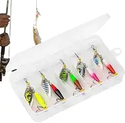 Fishing Lure Spinnerbait,Spinner Baits for Bass Fishing | Handmade Fish Gear with Tackle Box for Bass Salmon Freshwater Saltwater Fish