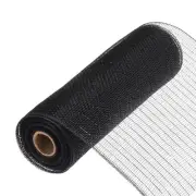 10 Inch Glitter Poly Burlap Mesh for Wreath Mesh Ribbon 10 Yard Black
