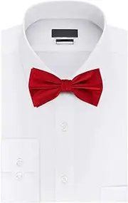 [FLYCHI] Men's Pre-Tied Bow Ties Solid Adjustable Neck Band Bowtie for Casual & Formal Wear, Wedding Parties