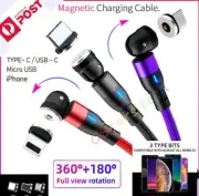 Magnetic 540 Fast Charging Cable Cord Charger For Type-C Micro USB iPhone