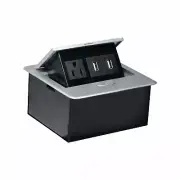 Rok AC Receptacle Plug Port Pop up Counter Desk Table Power Hub Outlet Dual USB