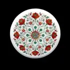 12" Marble Side Table Top handmade inlay semi precious stones work Decor